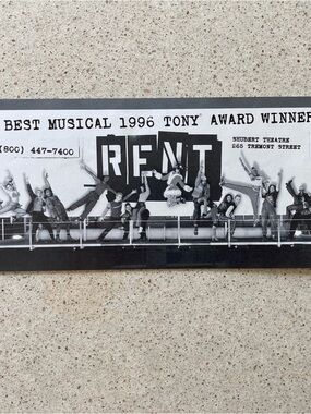 2 Sided Rent Flyer 9X4 1997 THE WANG Center Boston Crease First Stop On The Tour